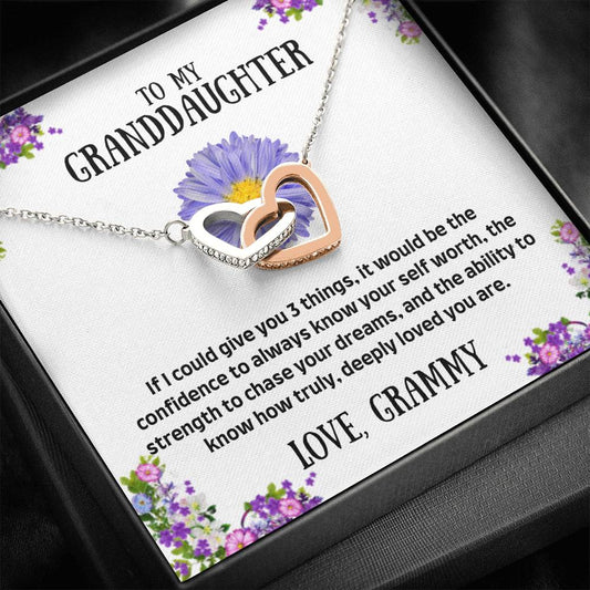 To My Granddaughter - I Could Give You - Interlocking Hearts Necklace