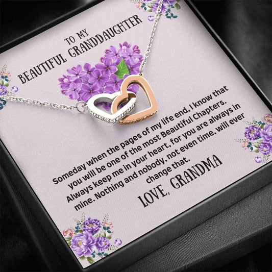 To My Granddaughter - The Most Beautiful Chapters - Interlocking Hearts Necklace