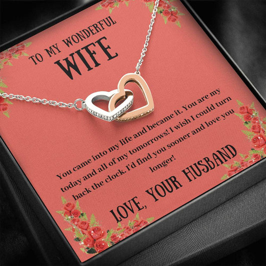 To My Wife - You Came Into My Life - Interlocking Hearts Necklace