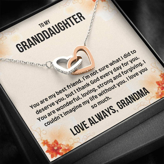 To My Granddaughter - You Are My Best Friend - Interlocking Hearts Necklace