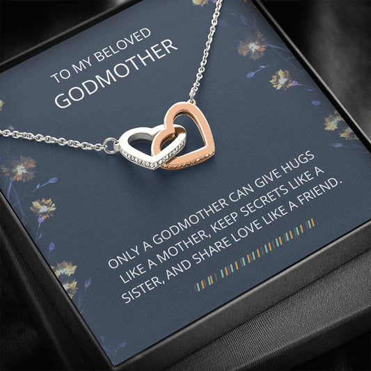 Godmother Gift -  Interlocking Hearts Necklace For Godmother, Jewelry Thank You Gifts, Best Godmother Present, Wedding Thank You Card For Godmother, Proposal, Fairy