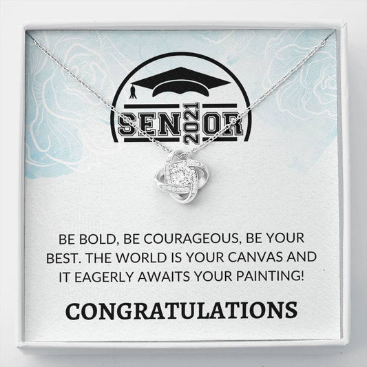 Graduation Gift, Graduation Card, Gift for her, Graduation 2021, Congratulations Grad, Senior Graduation, Graduation Love Knot Necklace