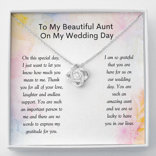 Aunt Of The Groom Gift -  Love Knot Necklace, Gift For Aunt, Aunt Gift, Aunt Of Groom, Necklace For Aunt, Wedding Gift, Aunt Gift Idea, Personalized Gift, Gift From Groom