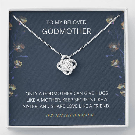 Godmother Gift - Love Knot Necklace For Godmother, Jewelry Thank You Gifts, Best Godmother Present, Wedding Thank You Card For Godmother, Proposal, Fairy