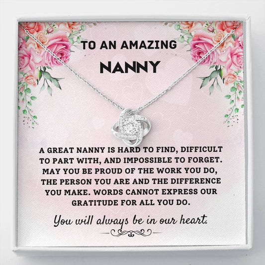 Gift For Nanny - Love Knot Necklace, Babysitter Gift, Thank You Gift, Grandmother Gift, Nanny Appreciation Gift, Nanny Gift Necklace, Goodbye Gift