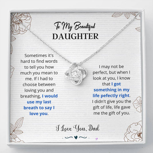 Daughter - I Love You Love Knot Necklace Gift For Daughter, Gift From Dad, Daughter Gift, Daughter Necklace, Daughter Gift Idea, Father Daughter Gift, Birthday Gift