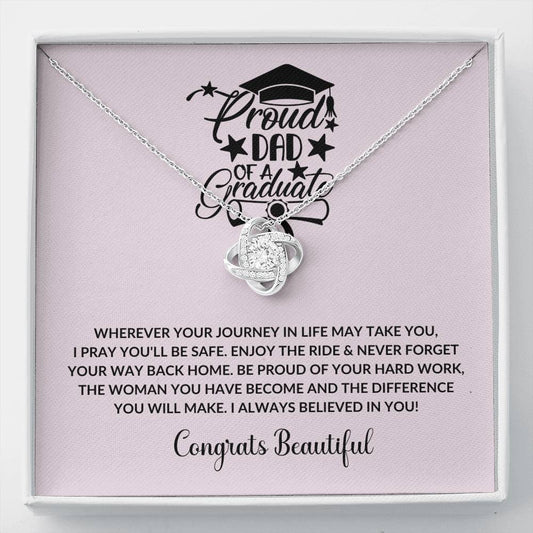 Graduate - Wherever Your Journey - Love Knot Necklace - College Graduate, New Grad Jewelry, Graduation, Gift, Card, Gift for her, 2021, Congratulations Grad, Senior