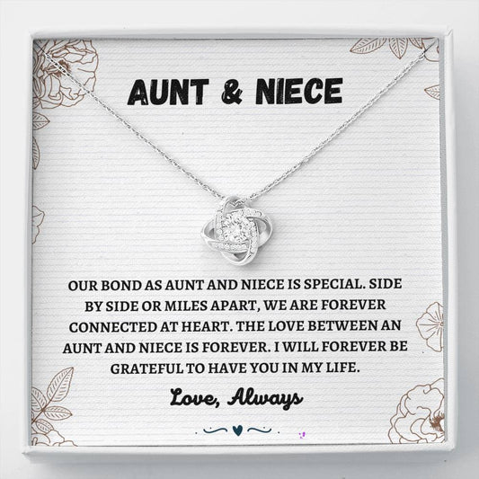 Aunt and Niece Gift - Love Knot Necklace, Gift for Aunt, Gift For Niece, Aunt Birthday, Christmas Card for Aunt, Auntie Gift, Niece Birthday, Best Aunt