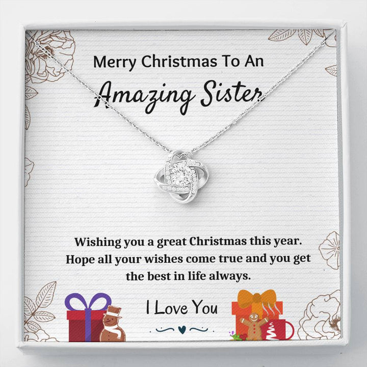 Sister Christmas Gift  - Love Knot Necklace, Gift For Sister, Present For Sister, Sentimental Gift, Bonus Sister, Soul Sister, Unbiological Sister