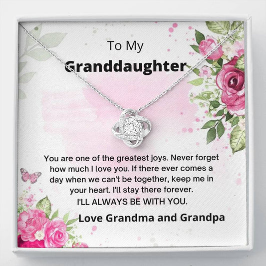 To My Granddaughter - I'll Always Be With You - Love Knot Granddaughter Necklace, Birthday Gift, Graduation Gift, Christmas Gift, Easter