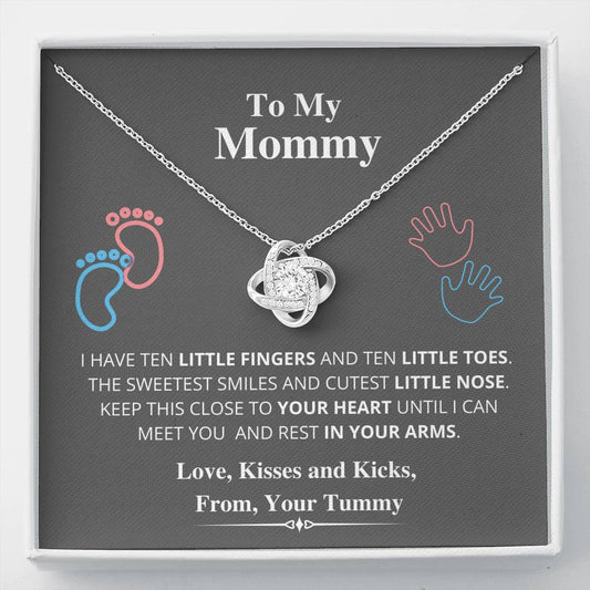 Mom to Be- Babies Make Love Stronger- Love Knot Necklace- Expecting Mom Gift, Gift For New Mom, First Mothers day, First Time Mom Gift, New Mom Gift