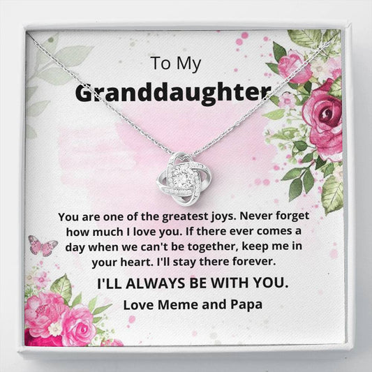 To My Granddaughter - I'll Always Be With You - Love Knot Granddaughter Necklace, Birthday Gift, Graduation Gift, Christmas Gift, Easter