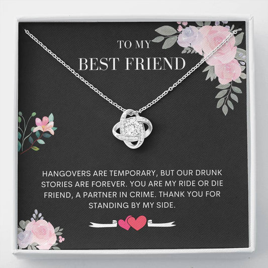 Best Friend - Ride Or Die Love Knot Necklace, BFF Necklace,  Best Friend Gift, Gift For Best Friend, Friends, Best Friend Birthday, Friend Card, Gift For Girlfriend
