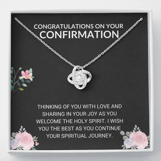 Confirmation - Spiritual Journey Love Knot Necklace Confirmation Card, Gifts, Baptism Gift, Presents, Jewelry, Boy Confirmation, Girl Confirmation, Confirmation Party