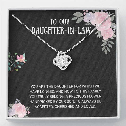 To My Daughter-In-Law - Love Knot Necklace, Step Daughter, Adopted Daughter, Daughter In Law Gift, Future Daughter, From Step Dad, From Step Mom