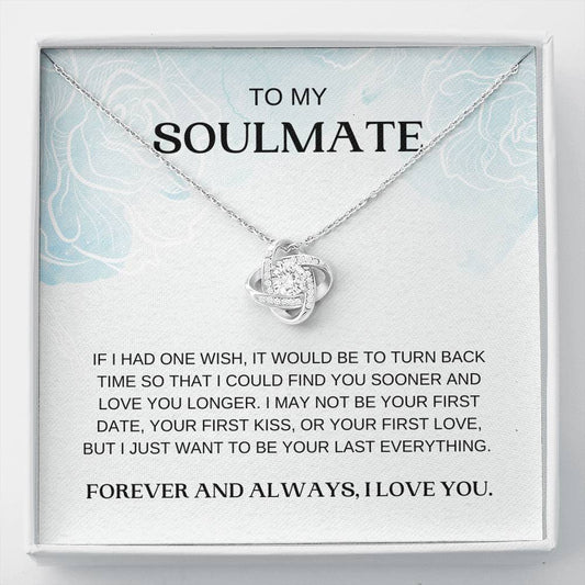Soulmate - One Wish - Love Knot Necklace, Soulmate Gift, Mother's Day Gift, Birthday Gift, Soulmate Jewelry, Wife Gift,  Anniversary Gift, Engagement Gift, Girlfriend Gift
