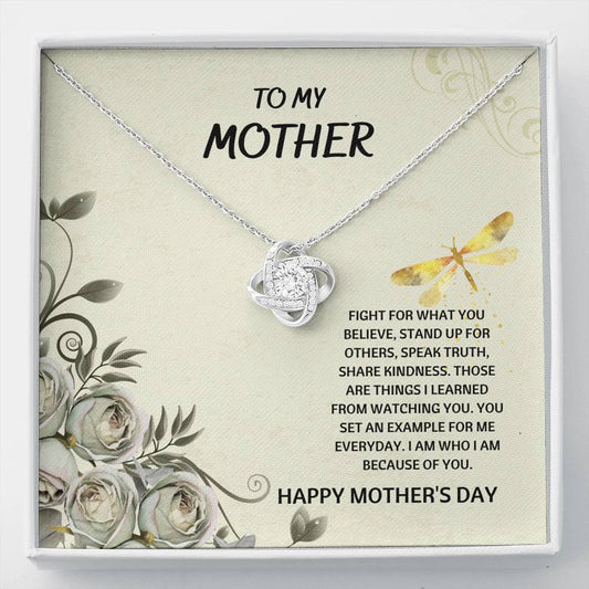 Mom - You Are The World Love Knot Necklace, Mother Daughter Gift, Mothers Day Gift, Mother's Day Card, Gift to Mom from Daughter, Necklace for Mom, Gift Idea for Mom