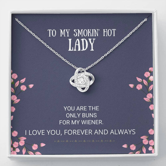Wife - Hot Lady Love Knot Necklace, Soulmate Gift, Wife Gift, Card for Wife, Wife Birthday, Husband To Wife Gift, Anniversary Gift For Wife, Mother's Day Gift, For Her