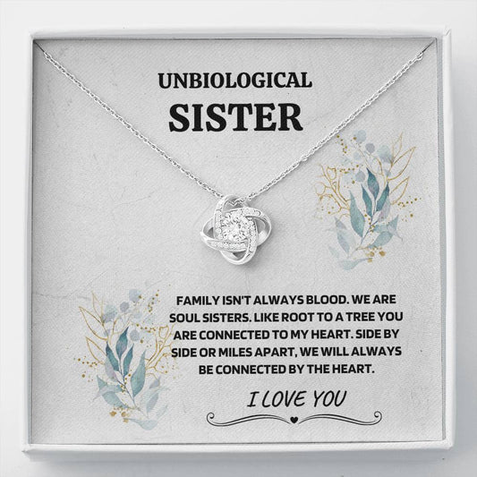 Soul Sister Love Knot Necklace, Unbiological Sister, Soul Sister, Best Friend Gift, Bonus Sister, Bestie Friend Jewelry, Sorority Gift Ideas, Soul Sister Birthday