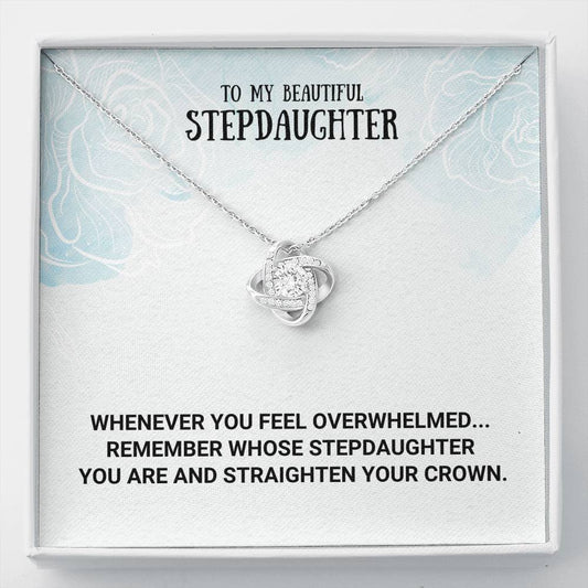 To My Step-Daughter - Love Knot Necklace, Bonus Daughter, Adopted Daughter, Daughter In Law Gift, Future Daughter, From Step Dad, From Step Mom