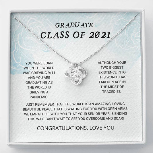 Graduate Class 2021 Love Knot Necklace, Graduation, Graduation Gift, Graduation Card, Gift Ideas, Graduation Present, Senior Graduate, Graduation Jewelry, Graduate 2021
