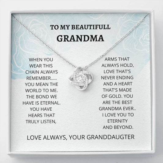 Grandmother - Eternal Bond Love Knot Necklace, Grandmother Gifts, Gift For Grandmother, Grandmother Necklace, Nana Gift Ideas, Mothers Day Gift, Grandmother Birthday