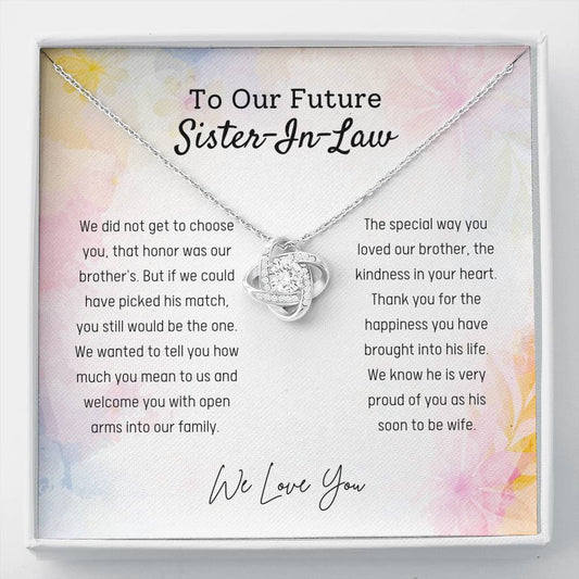 Gift For Sister-In-Law - Love Knot Necklace, Future Sister-In-Law, Bonus Sister, Personalized Gift, Bride Gift, Gifts For Her, Wedding Gifts, Sister Gift, Jewelry Gift