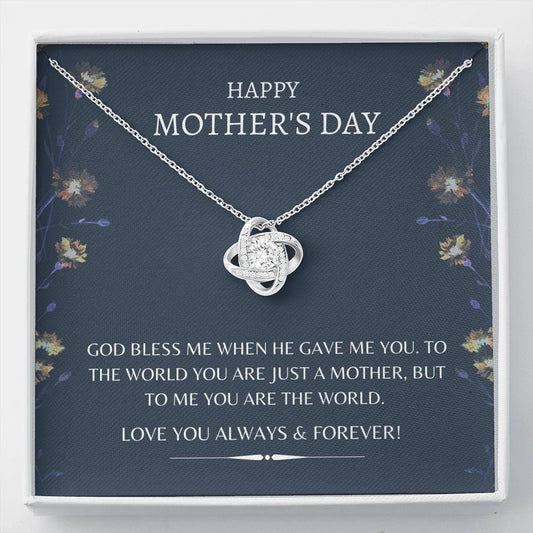 Mother's Day Love Knot Necklace, Mother's Day Gift, Card For Mom, Son Gift to Mom, Gift For Wife, Gift Ideas, Stepmom, Personalized Gifts, Gift From Kids, Gift For Her