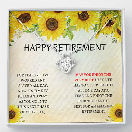 Retirement Gift - Gift For Retirement, Retirement Gift Idea, Retirement Party, Early Retirement, Retirement Gifts For Women, Retirement Love Knot Necklace For Colleague