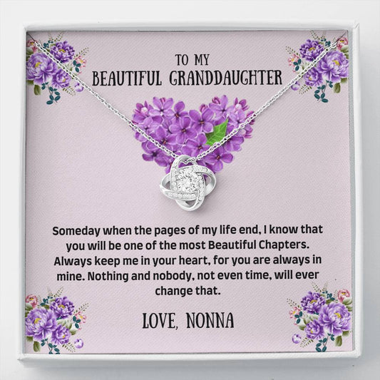 To My Granddaughter - The Most Beautiful Chapters - Necklace From Nonna, Gifts for Granddaughters, Granddaughter Necklace, For Granddaughters