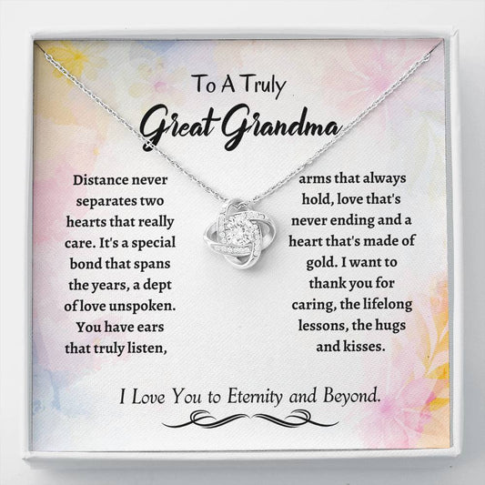 Great Grandma Gift - Love Knot Necklace, Great Grandmother, Birthday, Gift From Grandkids, Gift For Grandmother, Personalized Gift, Nana Gift, Grandma