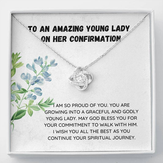 Confirmation - Spiritual Journey Love Knot Necklace Confirmation Card, Gifts, Baptism Gift, Presents, Jewelry, Boy Confirmation, Girl Confirmation, Confirmation Party