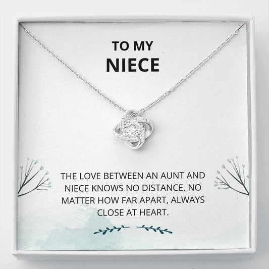 Niece - Always Close At Heart - Love Knot Necklace - Niece Card, Niece Birthday Card, Necklace, Niece Gift, Gift for Niece, Card For Niece, Birthday