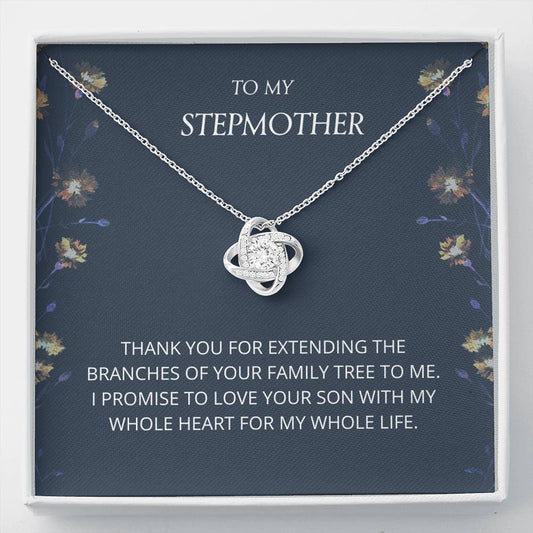 To My Stepmother - Love Knot Necklace, Step Mom, Mothers Day, Mother In Law, Bonus Mom Jewelry, Step Parent Gift, Personalized Jewelry For Mom, From Step Daughter