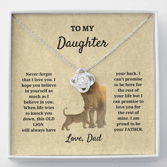 To My Daughter - Love Knot Necklace, Daughter Gift, Daughter Necklace, Daughter Gift Idea, Father Daughter Gift, Birthday Gift