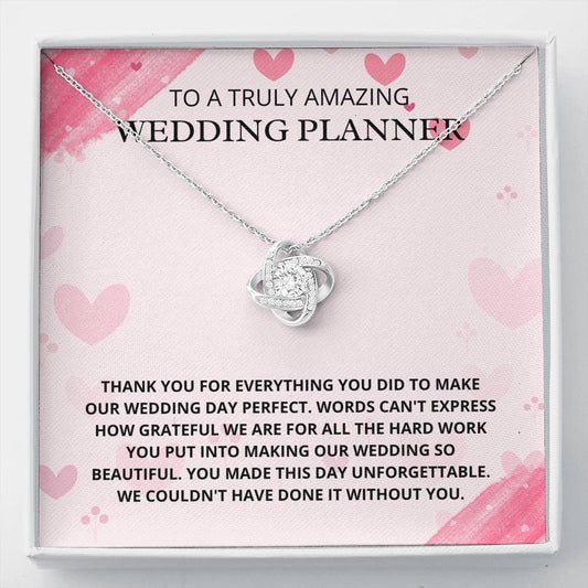 Wedding Planner Gift - Love Knot Necklace, Wedding Planning, Wedding Gift, Wedding Card, Bridal Planner, Wedding Organizer, Thank You Gift, Bride Planner, Event Planner