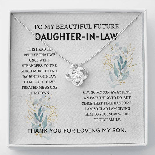Future Daughter-In-Law Gift - Love Knot Necklace, Gift For Her, Wedding Gift, Personalized Gift, Engagement Gift, Bonus Daughter, Gift Ideas, Mom-In-Law Gift, Bride Gift