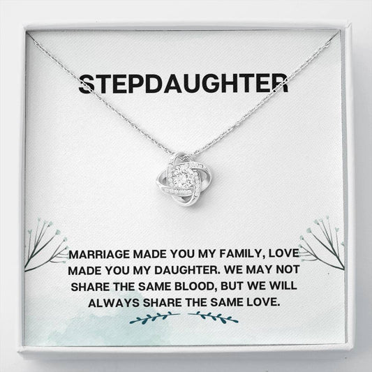 Step-Daughter - Love Knot Necklace, Bonus daughter, Adopted daughter, daughter in law gift, future daughter, from step dad, from step mom, from step dad