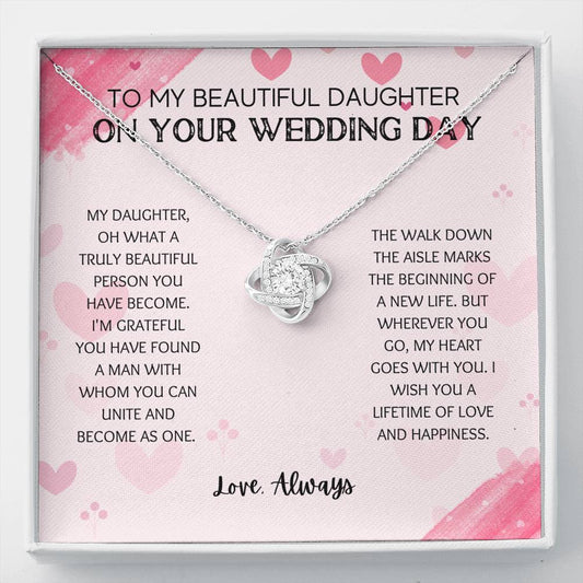 Wedding Day Gift To Daughter - Love Knot Necklace, Bride Wedding Gift, Daughter From Dad, Daughter Wedding, Wedding Gift, Daughter-In-Law Gift, Mother Daughter Gift