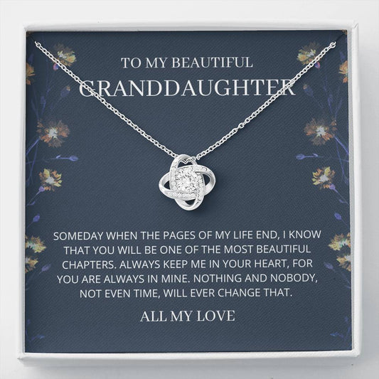 Granddaughter - Beautiful Chapters - Love Knot Necklace, Gift From Grandma, Granddaughter Gift, Necklace From Nana, Grandchild Birthday, Wedding Gift, Graduation Gift