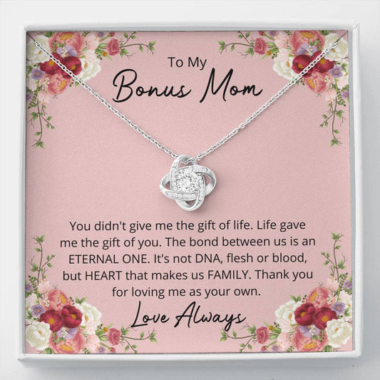 Bonus Mom - Gift Of You - Love Knot Necklace, Step Mom Gift, Mother's Day Gift, Mothers Day Card, Gift from Bride, Gift for Bonus Mom, Mother In Law Gift, Foster Mom