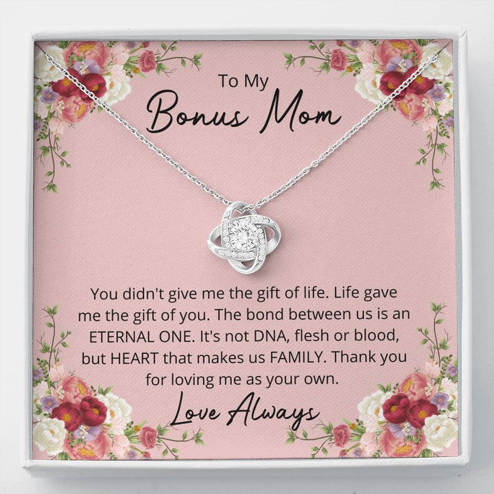 Bonus Mom - Gift Of You - Love Knot Necklace, Step Mom Gift, Mother's Day Gift, Mothers Day Card, Gift from Bride, Gift for Bonus Mom, Mother In Law Gift, Foster Mom