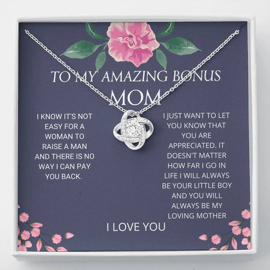 Bonus Mom - You Are Appreciated Love Knot Necklace, Step Mom Gift, Gift For Bonus Mom, Bonus Mom Jewelry, Bonus Mom Gift, Mothers Day Gift, Foster Mom, Step Parent Gift