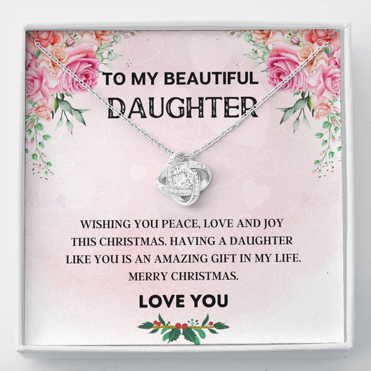 Christmas Gift For Daughter - Love Knot Necklace, Daughter Gift, Mom Daughter Gift, Dad And Daughter, Christmas Present, Daughter Necklace, Gift Idea