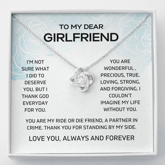 Girlfriend Love Knot Necklace, Girlfriend Gift, Gift For Girlfriend, Card For Girlfriend, Mothers Day Gift, Girlfriend Birthday, Bestfriend Gifts, Anniversary Gift