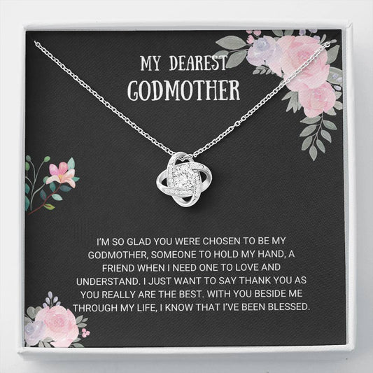 Godmother Gift - Love Knot Necklace For Godmother, Jewelry Thank You Gifts, Best Godmother Present, Wedding Thank You Card For Godmother, Proposal, Fairy