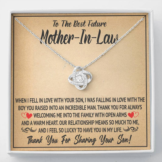 To My Mother-in-law - Love Knot Necklace, Step Mom, Mothers Day, Mother In Law, Bonus Mom Jewelry, Step Parent Gift,  Personalized Jewelry For Mom, From Step Son