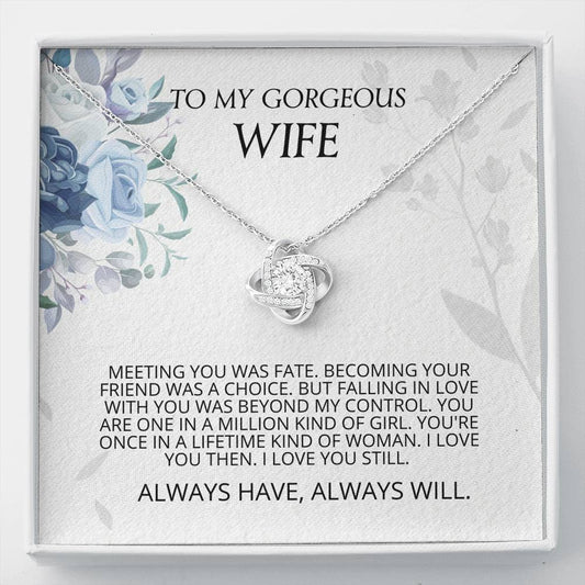 Wife - Your Friend Love Knot Necklace, Gift For Wife, Necklace For Wife, Wife Birthday Gift, Husband To Wife Gift, Anniversary Gift For Wife, Mother's Day Gift For Wife