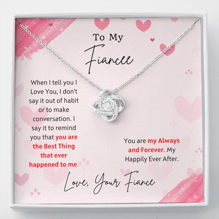 Fiance  Best Thing Love Knot Necklace Fiance Birthday Fiance Gift   nuprintz