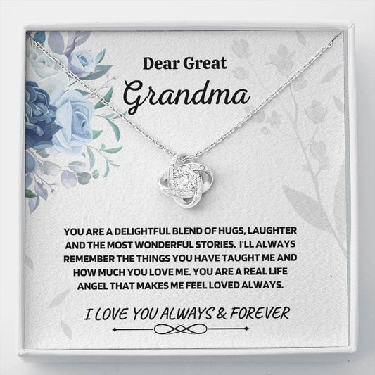 Great Grandma Gift - Love Knot Necklace, Great Grandmother, Birthday, Gift From Grandkids, Gift For Grandmother, Personalized Gift, Nana Gift, Grandma